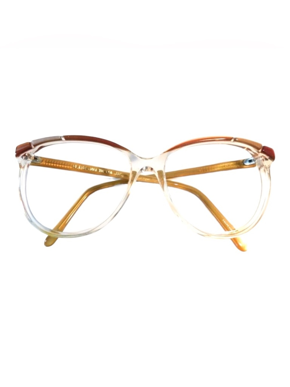 1980’s Oversized Cateye Frames in Brown/‎ Clear Eyeglasses or Sunglasses, Unworn